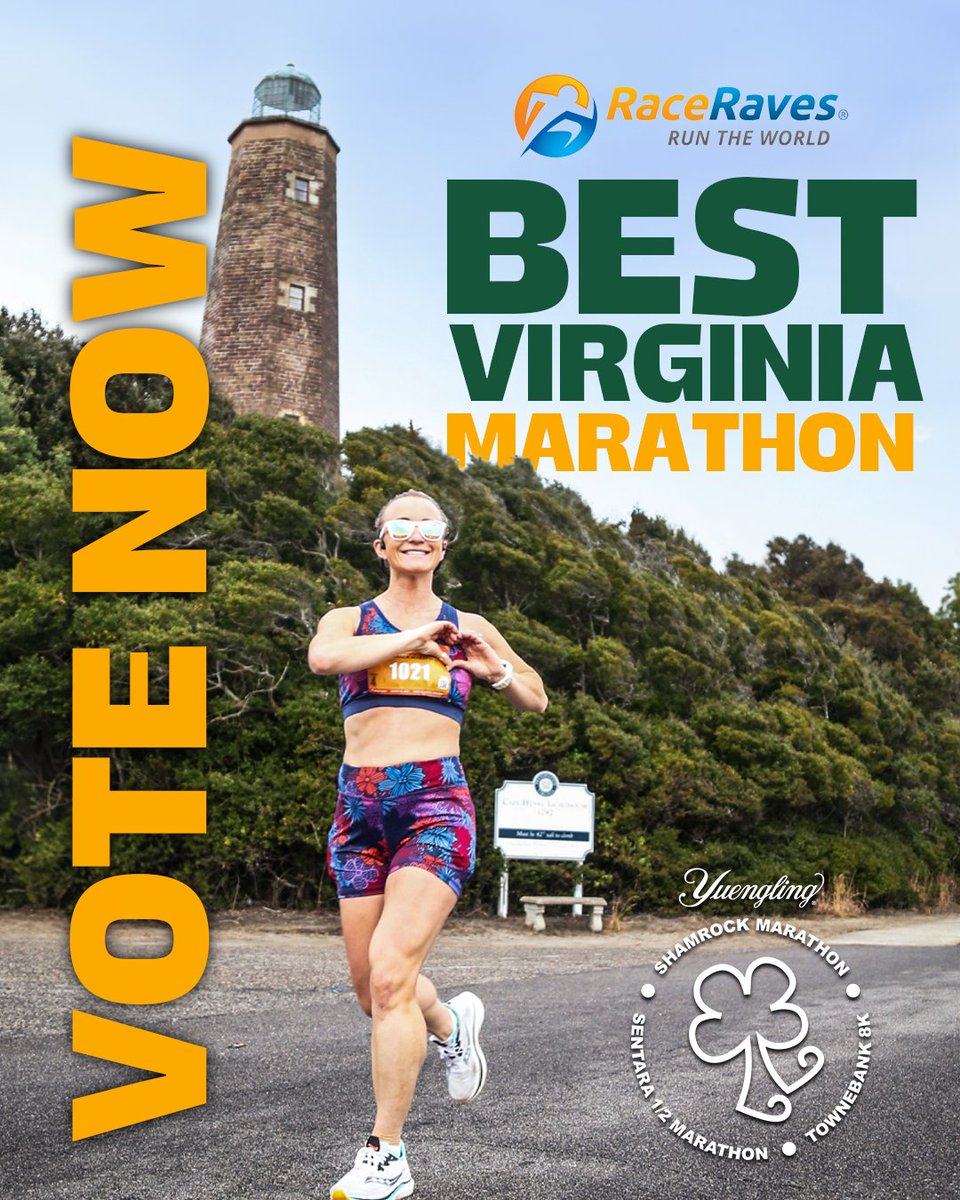 The Yuengling Shamrock Marathon is in the running for Best Marathon in Virginia. We love it, you love it - now it's time to make official what we already know 

Poll closes September 21—vote, share, and help us go the distance!

☘️ bit.ly/4g8yAnd