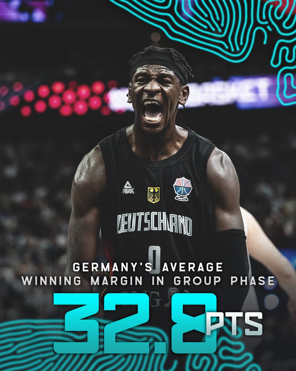 EuroBasket's tweet image. WHO&apos;S STOPPING THEM? 😱

Germany&apos;s positive differential of 32.8 points per game, the highest margin for any team at the end of a EuroBasket preliminary round since 1969 🤯

#EuroBasket