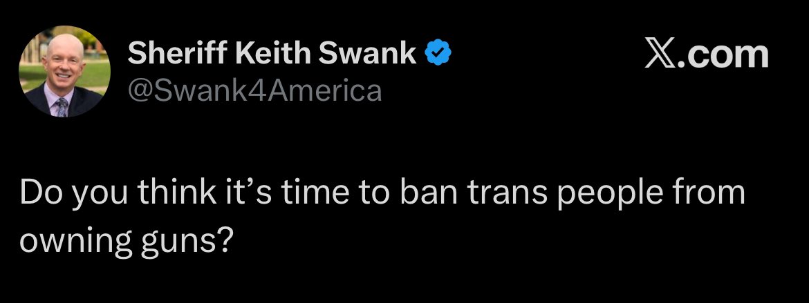 Gun ownership is a constitutional right. Under no pretext will I be surrendering arms to this fascist sheriff. Neither should any other member of our trans community.