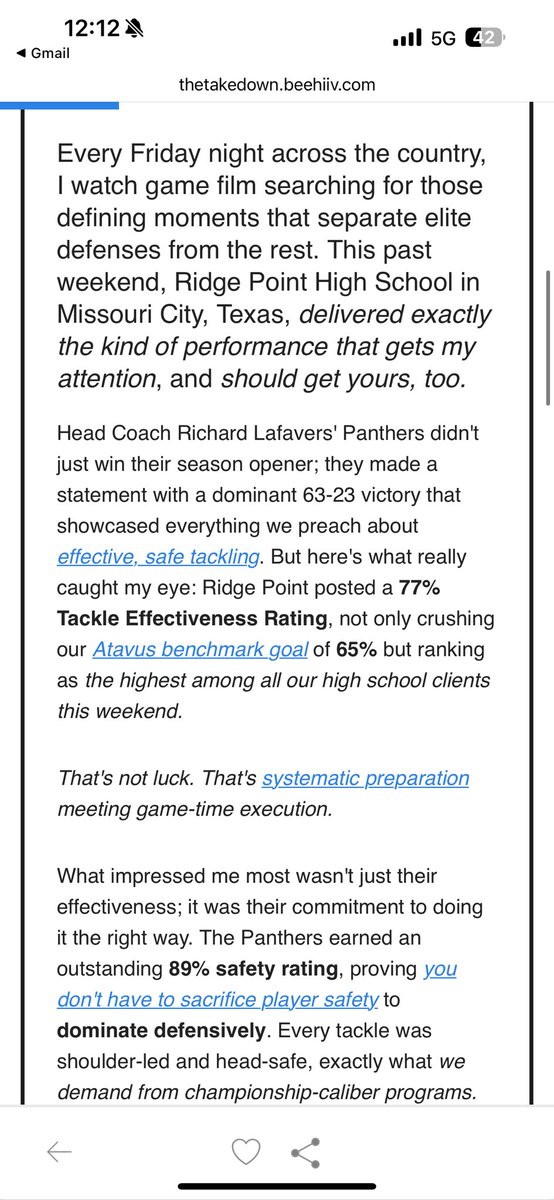 Ridge Point Football (@rphs_fb) on Twitter photo Ridge Point Football is proud to partner with <a href="/AtavusFootball/">Atavus Football</a> this season!
Great write up on our defense from last weekโs game!
Our defense was swarming last week! Still much to clean up & get better on; but something we can build on.
#AlphaDawgs #Blackshirts๐ดโโ ๏ธ Ridge Point Football is proud to partner with <a href="/AtavusFootball/">Atavus Football</a> this season!
Great write up on our defense from last weekโs game!
Our defense was swarming last week! Still much to clean up & get better on; but something we can build on.
#AlphaDawgs #Blackshirts๐ดโโ ๏ธ