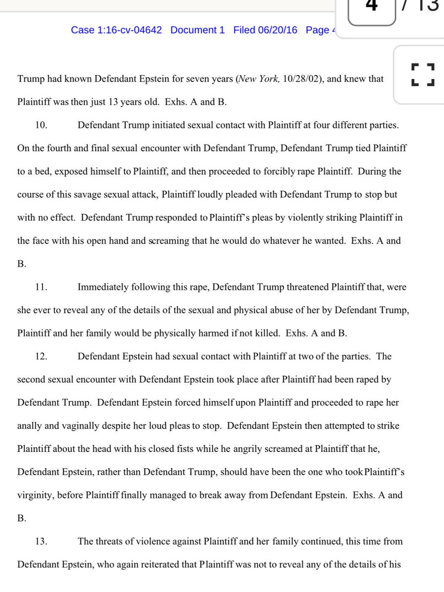 <a href="/lflorepolitics/">voteblue2024🗳️💙🇺🇸🇺🇦🇨🇦🇲🇽🟧🟦🌊</a> <a href="/NancyMace/">Nancy Mace</a> 

From victim Katie Johnson

Btw according to Trump himself, he banned Epstein from Mar-a-lago for stealing his spa teens.