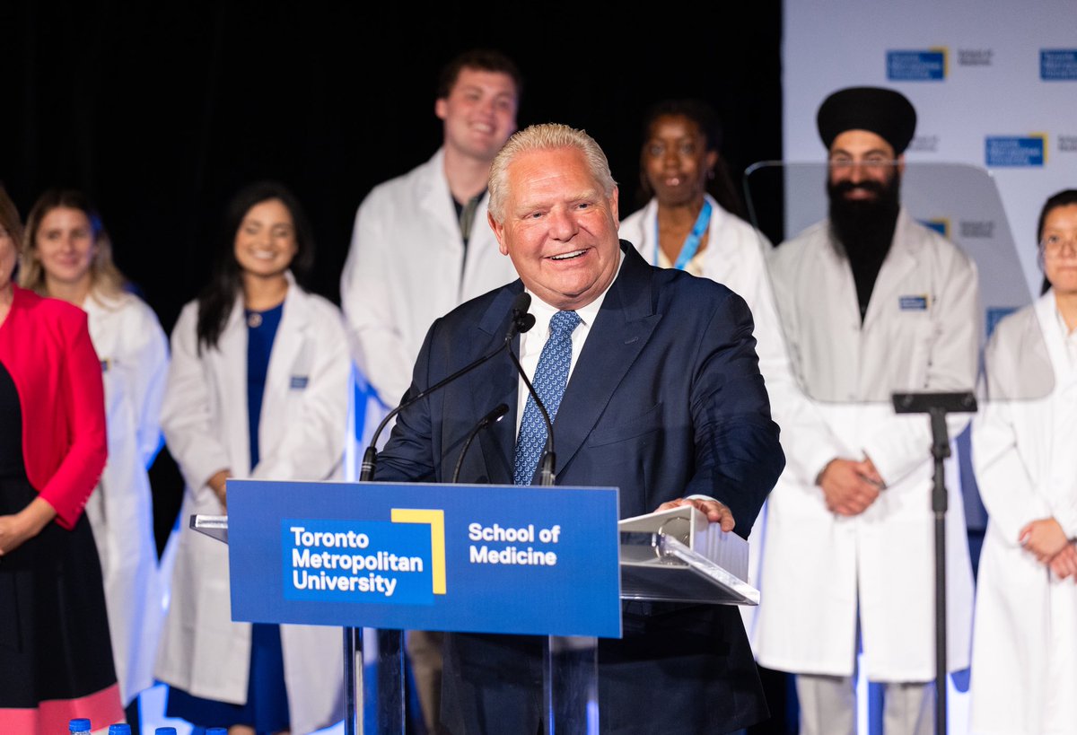 Today, we celebrated the official opening of the TMU School of Medicine. It’s an incredible milestone in our plan to train more doctors and nurses than ever before, so we can protect Ontario’s health-care system for decades to come.

Find out more: news.ontario.ca/en/release/100…