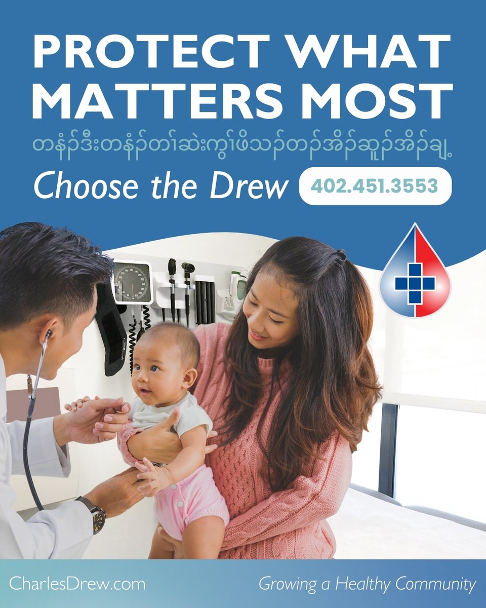Protect what matters most: Your child's health. Annual well-child exams help kids stay on track with growth, development, and up to date on recommended vaccines. Choose the Drew! Call 402.451.3553 to schedule an appointment or visit charlesdrew.com/patient-center… to learn more.