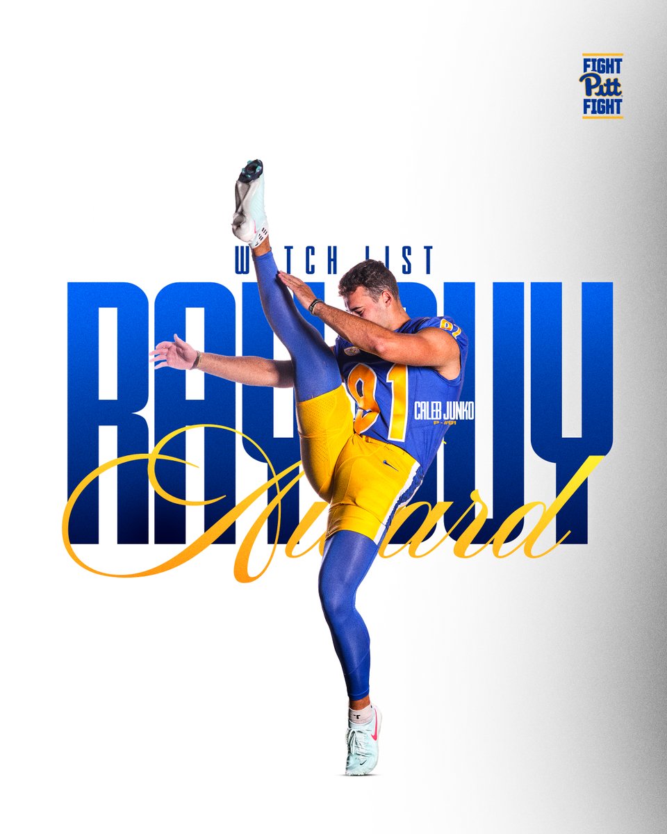 Our Guy 🤝 Ray Guy

Congrats to <a href="/CalebJunko1/">Caleb Junko</a> for being named to the Ray Guy Award Watch List!

The Ray Guy Award is presented annually to college football's most outstanding punter.

More: tr.ee/UpBiHVu_TG