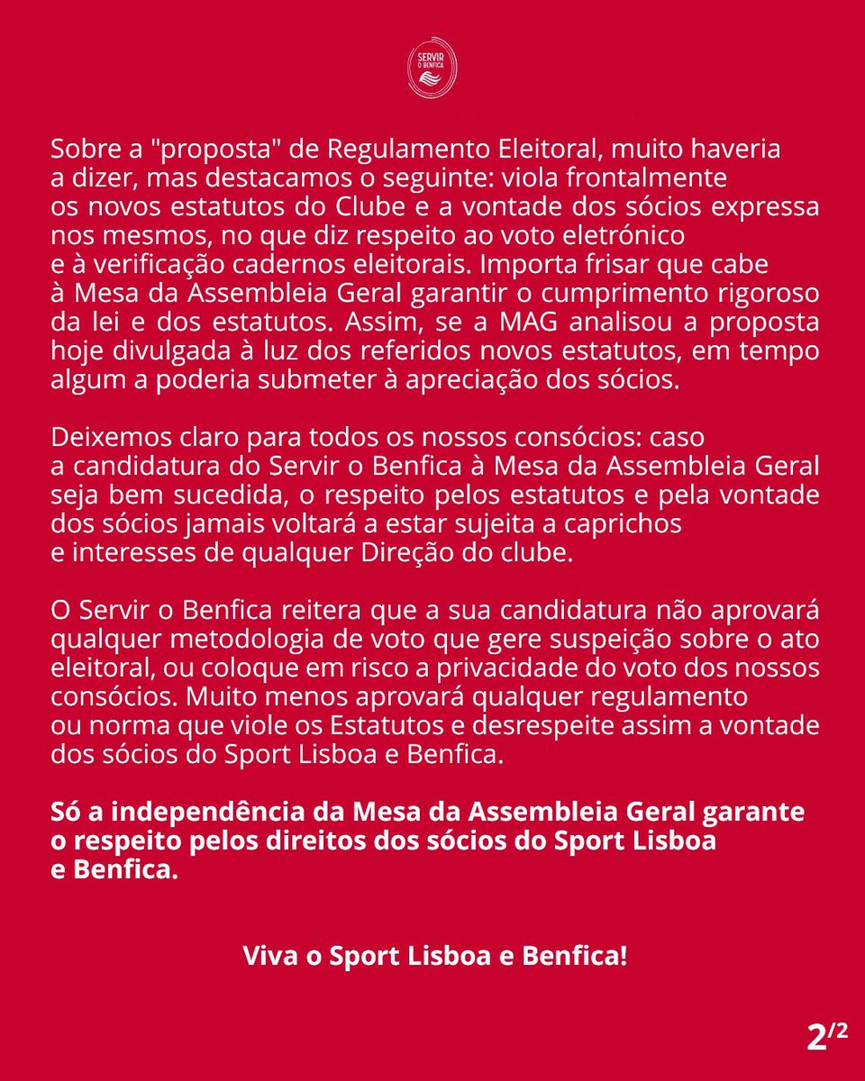 ServirOBenfica's tweet photo. Comunicado https://t.co/CVveNWlPDr