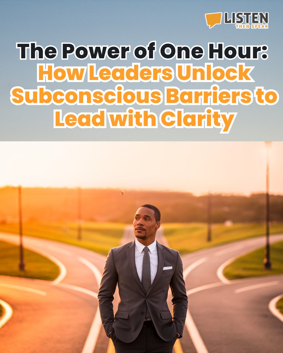 Listenthenspk's tweet image. Most leaders think breakthroughs take months of coaching.
👉 DM me the word CLARITY to book your one-hour strategy call today.
#listenthenspeak #leadershipdevelopment #executivecoaching #rootcause #LTS