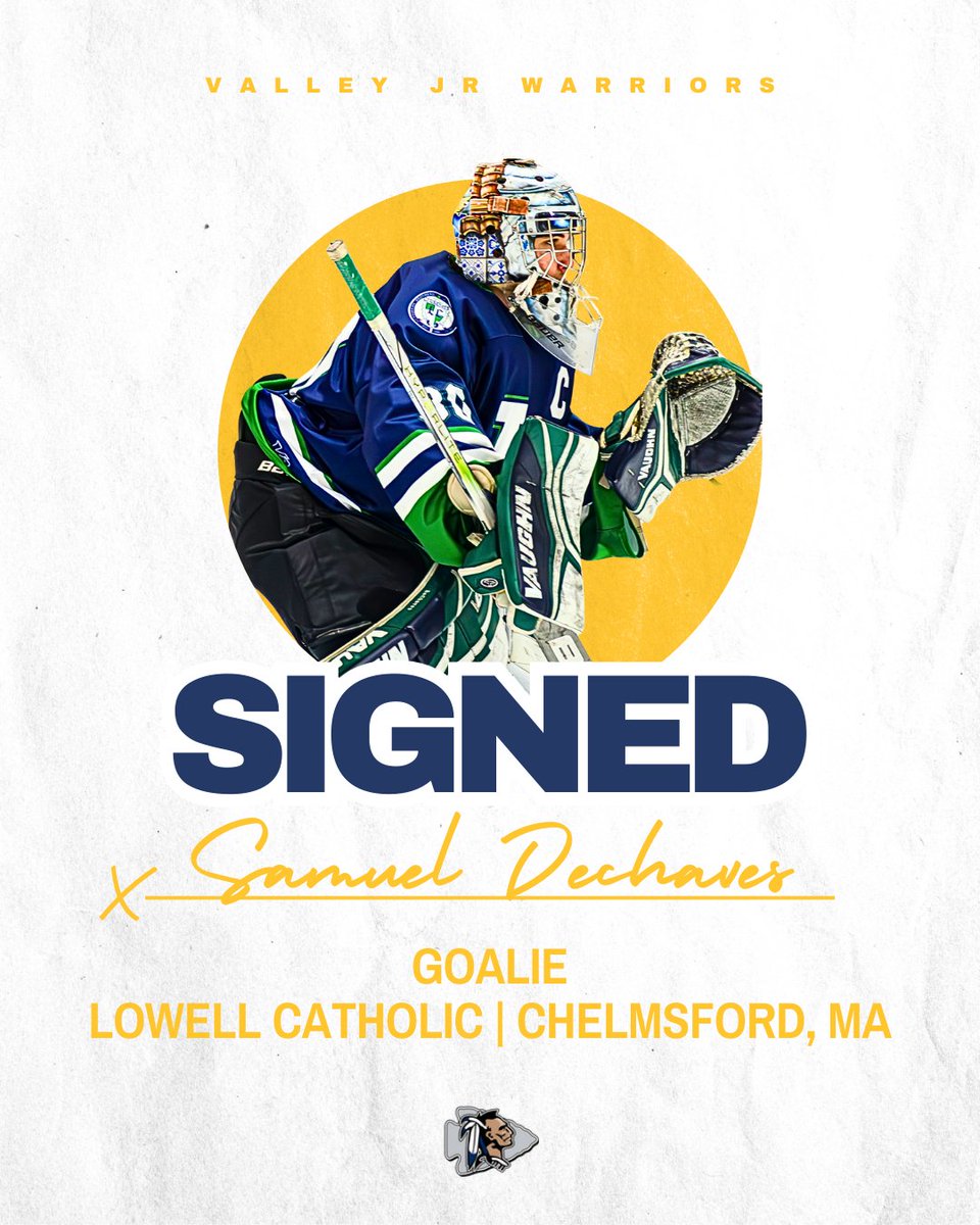 🚨 SIGNING ALERT 🚨
We’re excited to welcome Samuel DeChaves to the Warriors!

DeChaves was a vital part of the Lowell Catholic goaltending tandem at Lowell Catholic for the past few seasons.
