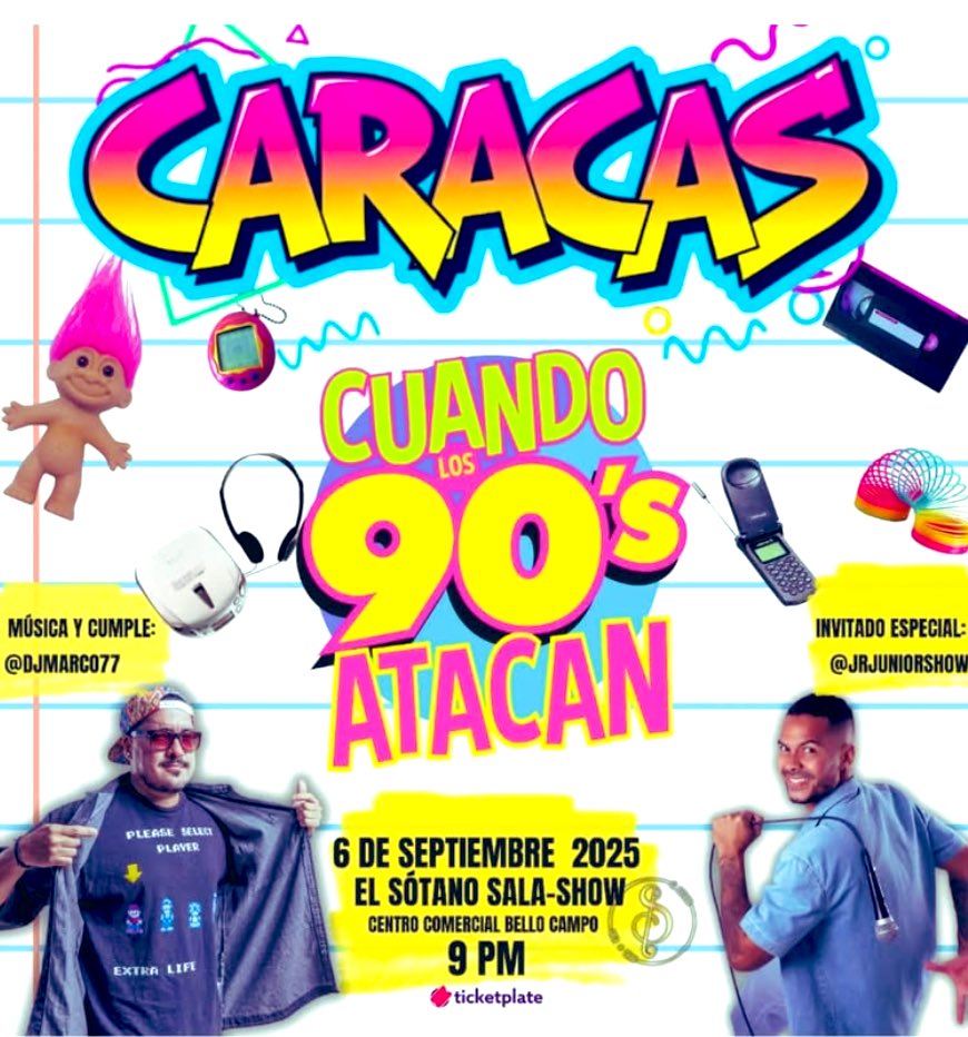 #Música Lo que antes conocíamos como El Sarao, ahora es “El Sótano” esa noche se transformará en una fiesta totalmente retro “Cuando Los 90 Atacan” y allí tomarás el boleto directo pa los noventas. Y eso no es todo, el Dj Marco 77 estará d Cumpleaños -desde las 9 pm <a href="/Los90sAtacan/">CuandoLos90sAtacan</a>