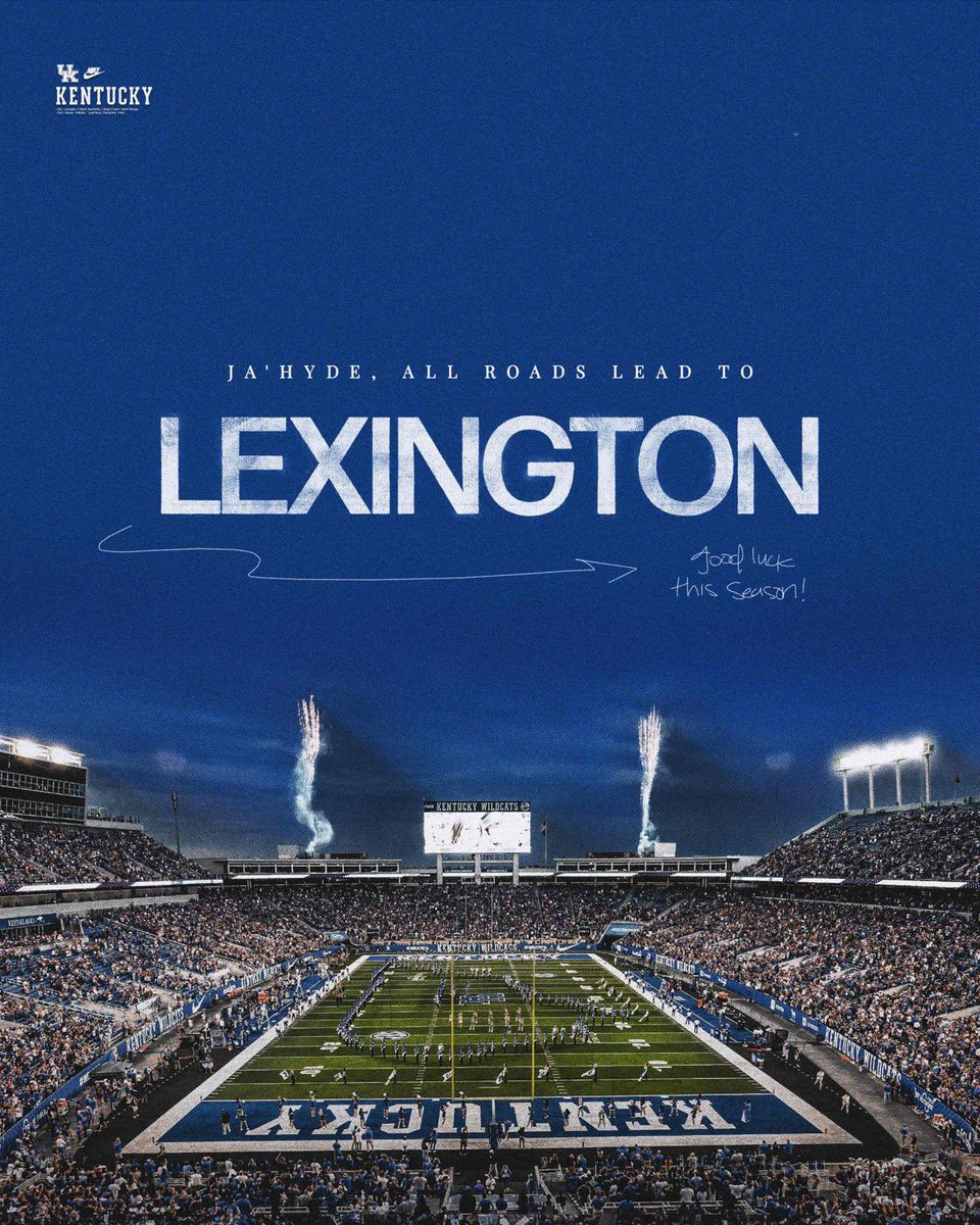 JaHeisman's tweet photo. I WILL BE IN LEXINGTON THIS WEEKEND KENTUCKY vs OLE MISS 🐾 🔵⚫️🔵@UKCoachStoops @DrWashington_ #GOTCATS (859) @AllenTrieu @centurions_fb @BrandonHuffman @RowlandRIVALS @SWiltfong_ @SeanW_247Sports @247Sports @on3 @Aspirationsgym @petenakos @cooperpetagna @UKFootball WHERE IS 🏡 ⁉️1st GameDay Visit Of The Year!!!!! #HydeHeadedToLex