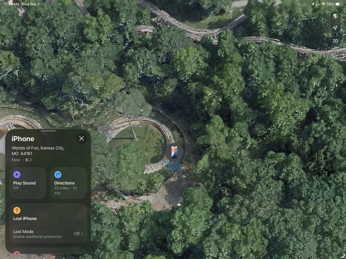 sgarrettmc's tweet image. My phone fell out of my pocket at @worldsoffun on Monday at Zambezi Zinger. I’ve called #worldsoffun many times, filed a lost item report and even tracked it on my iPad and can see exactly where it is. They told me security will get to it when they can and they don’t know when.