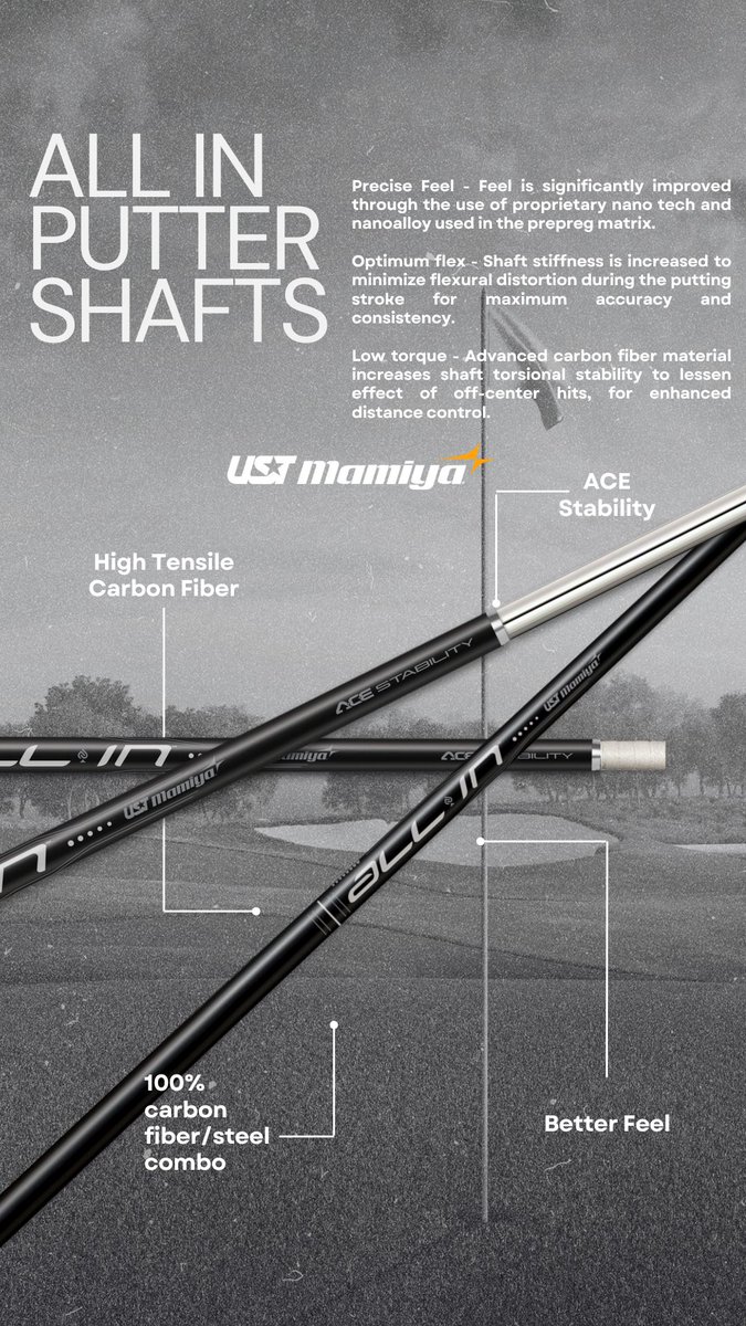 It’s time to make more putts with the All In putter shafts ⛳️🔥 Hit the link in our bio to locate a Dealer near you to purchase. #Golf #GolfEquipment #USTMamiya #putter