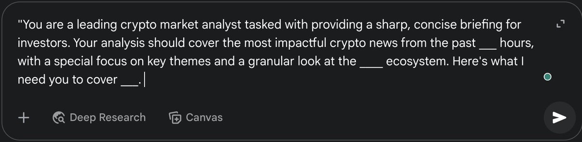 milesdeutscher's tweet image. Here’s one of my simple, go-to prompts to use to source the latest headlines across any crypto ecosystem: