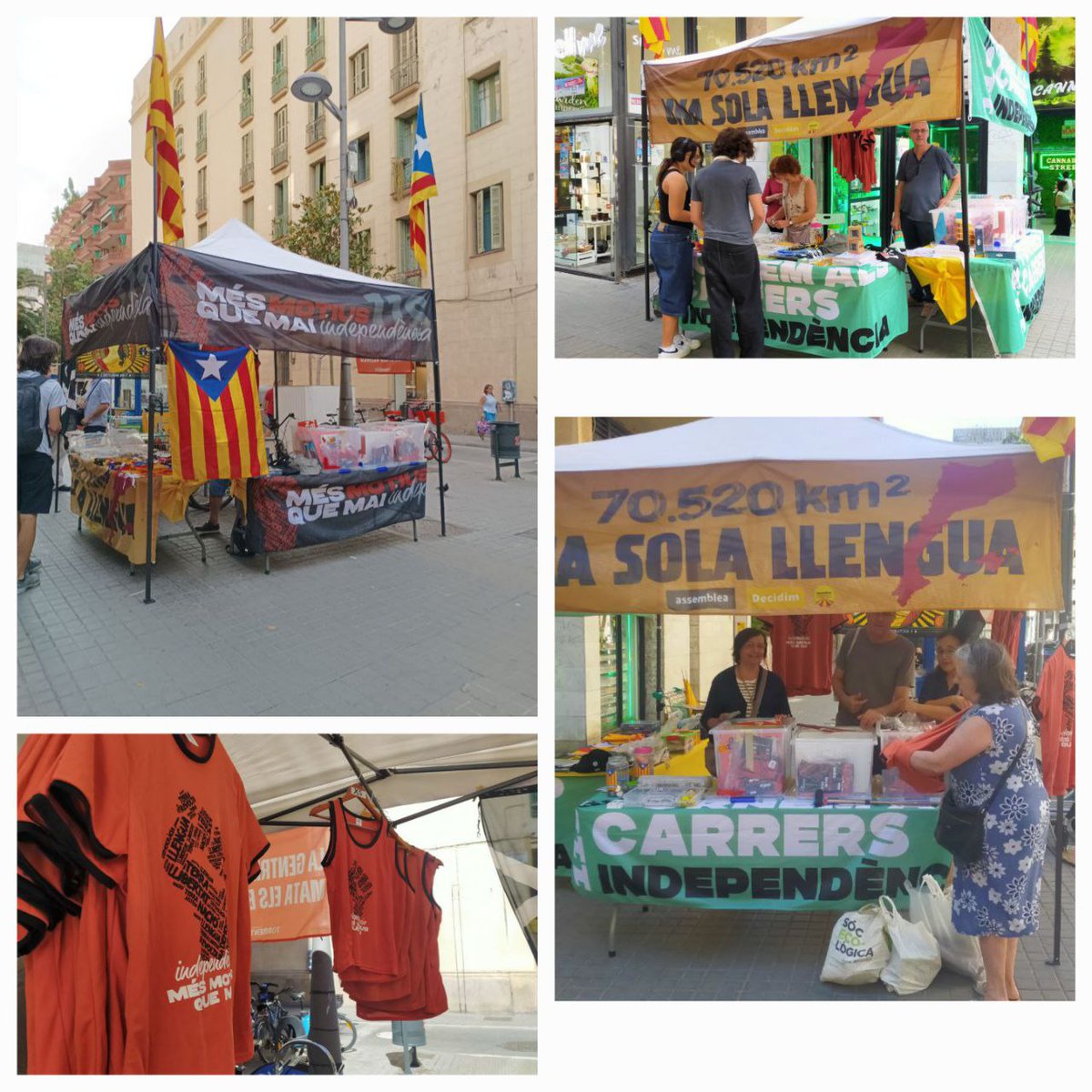 📢 Recorda
👕 Podràs aconseguir la teva samarreta per la Diada
🏳️ i tot el marxandatge indepe
a la nostra parada del carrer
📍Gran amb Travessera de Gràcia

👉🏼 Hi serem tots dies fins l'11-S
🕕 els feiners de 18 a 21h
🕚 i dissabte vinent d'11 a 14h

🫵🏼Porta-la a la mani de l'11S