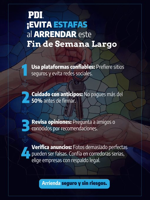 Se viene la celebración de nuestras #FiestasPatrias. Ten en cuanta estas recomendaciones si saldrás de tu hogar. 🏘️Arrienda seguro y sin riesgos.   OJO con estas recomendaciones. #Iquique #Tarapacá