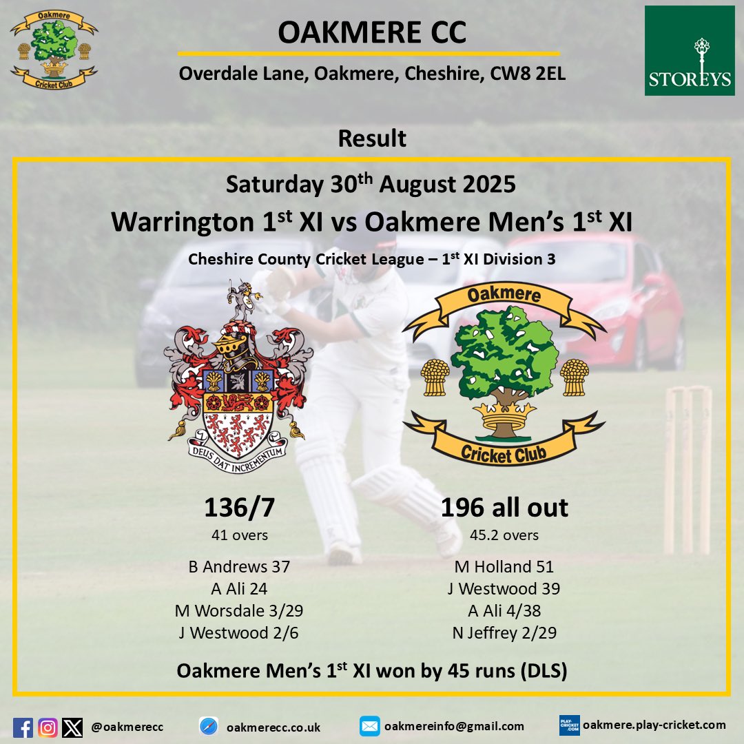 Oakmere Cricket Club tweet media