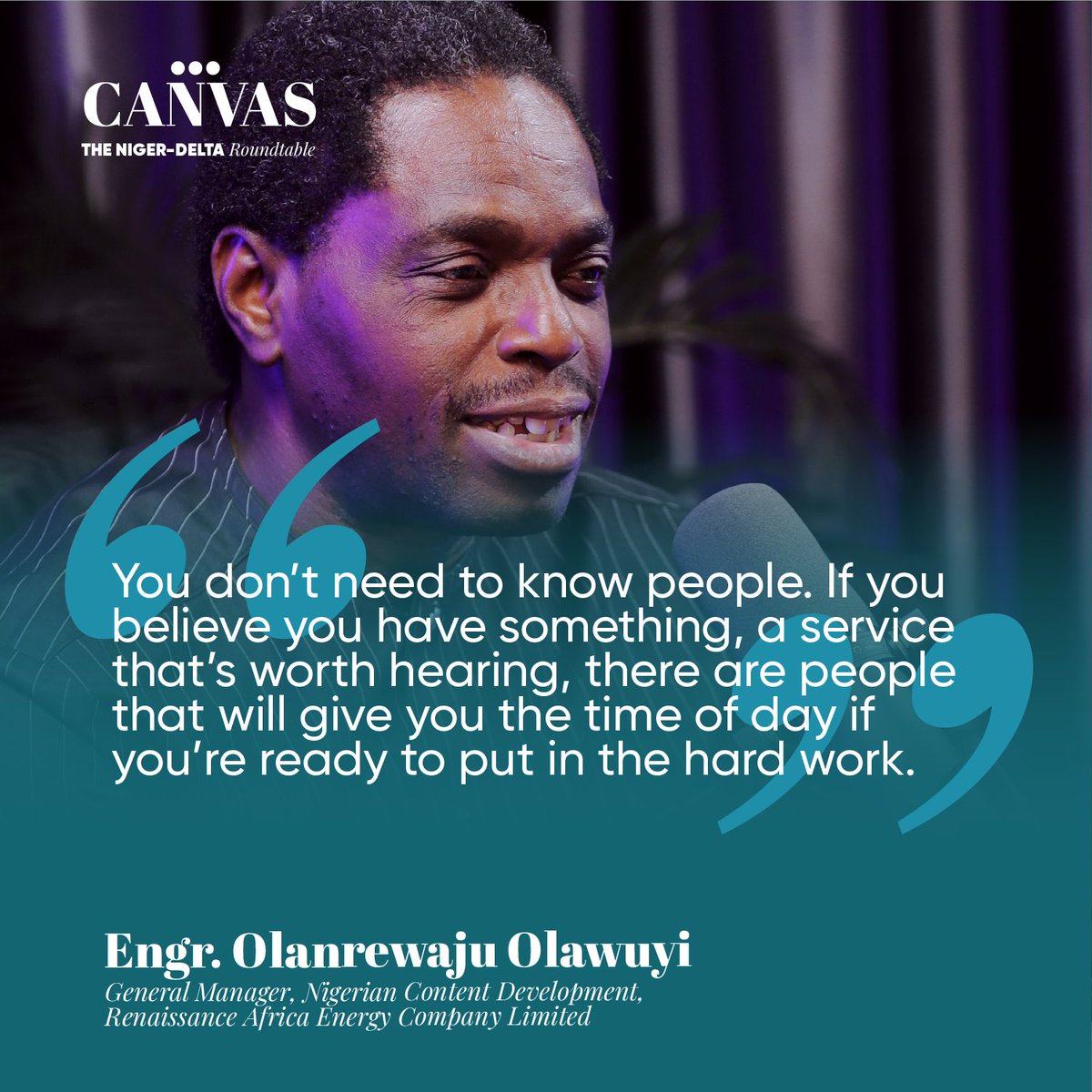 Canvas: The Niger-Delta Roundtable (@ndcanvaspodcast) on Twitter photo Quotes from Engr. Olanrewaju Olawuyi (guest)
Watch the full Episode #66: The Renaissance of Nigerian Content, with our anchor Adedayo Elusakin <a href="/Dee_shark/">dayo elusakin</a> on our youtube channel 👇 youtube.com/@ndcanvaspodca…
Brought to you by @renaissance_afr
<a href="/nnpclimited/">NNPC Limited</a>, <a href="/TotalEnergies/">TotalEnergies</a> <a href="/eni/">eni</a> Quotes from Engr. Olanrewaju Olawuyi (guest)
Watch the full Episode #66: The Renaissance of Nigerian Content, with our anchor Adedayo Elusakin <a href="/Dee_shark/">dayo elusakin</a> on our youtube channel 👇 youtube.com/@ndcanvaspodca…
Brought to you by @renaissance_afr
<a href="/nnpclimited/">NNPC Limited</a>, <a href="/TotalEnergies/">TotalEnergies</a> <a href="/eni/">eni</a>