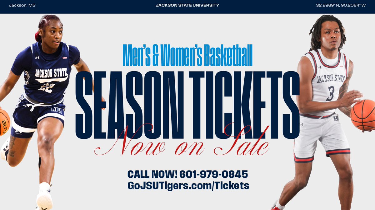 Tiger fans, basketball season tickets are now on sale🏀 Fans can purchase online at GoJSUTigers.com/BKBTickets 24/7 or in-person at the AAC box office!

#THEEiLove | #GoJSUTigersHoops🐅