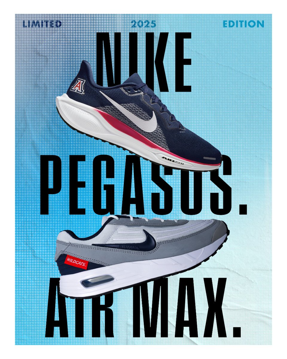 uacampusstore's tweet photo. Two icons. One campus. π Nike Air Max + Nike Pegasus are at the Campus Store. Step in, suit up, and show out. π #AirMaxStyle #WildcatStyle #BearDown
Shop NikeβοΈ : https://t.co/3SOjk3nG0Z https://t.co/2PrmILr1Nz