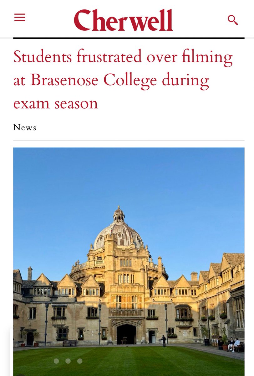 📍 Your Fault: London filmed scenes at Brasenose College, Oxford between June 23–26, 2025 (Cherwell, July 2). Filming since has already wrapped. 

Production took over key spaces including Old Quad, Porters’ Lodge, Brasenose Hall, Deer Park &amp; New Quad. The Hall was closed for