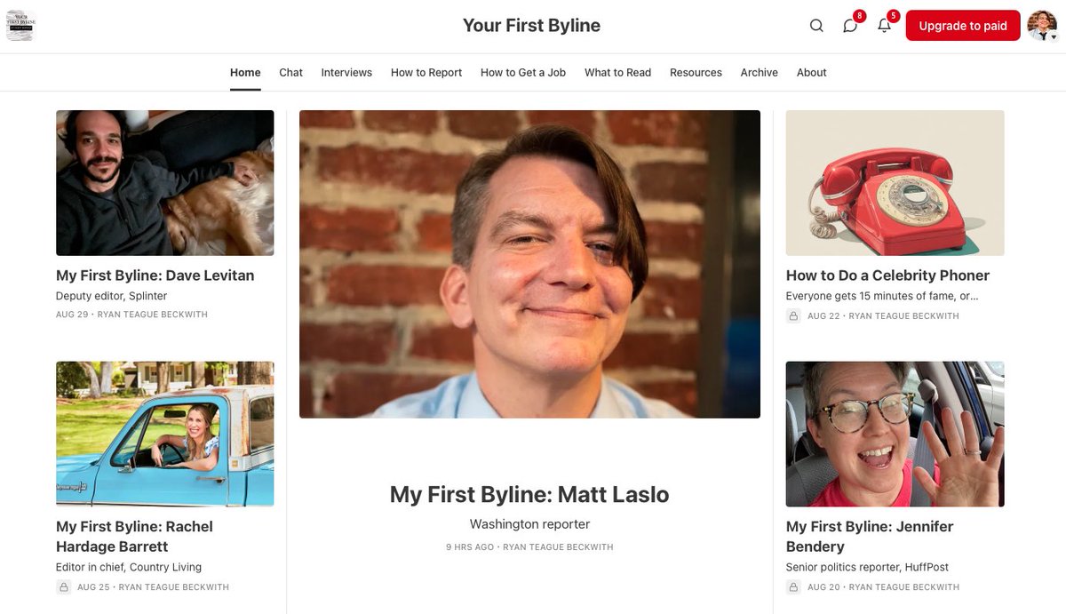 Matt Laslo (@mattlaslo) on Twitter photo My first byline, and then some:
“Got any coke?” he asked me in his greenroom.
“No.”
“Well then what the f*ck use to me are you?”
Musicians trained me to handle politicians…
Thanks 🙏 for opportunity to share <a href="/ryanbeckwith/">Ryan Teague Beckwith</a> yourfirstbyline.substack.com/p/my-first-byl… My first byline, and then some:
“Got any coke?” he asked me in his greenroom.
“No.”
“Well then what the f*ck use to me are you?”
Musicians trained me to handle politicians…
Thanks 🙏 for opportunity to share <a href="/ryanbeckwith/">Ryan Teague Beckwith</a> yourfirstbyline.substack.com/p/my-first-byl…