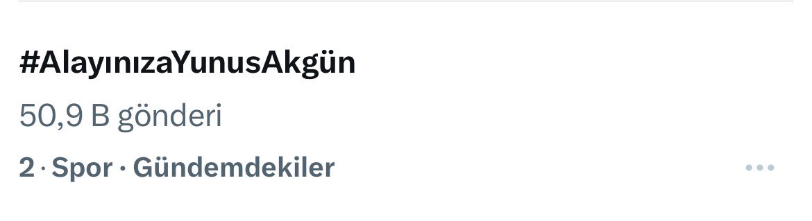 50 bin Az bastır büyük Galatasaray taraftarı EVLADINI Kimseye yedirme 
#AlayınızaYunusAkgün