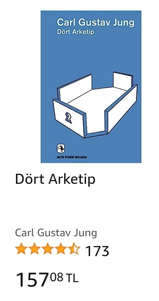 Amazon'da 4 Al 3 Öde var.

Şöyle bir sepet yaptığınızda Gustav Jung'un Dört Arketip'i bedavaya geliyor.

Reklam değil, bilgilendirmedir.