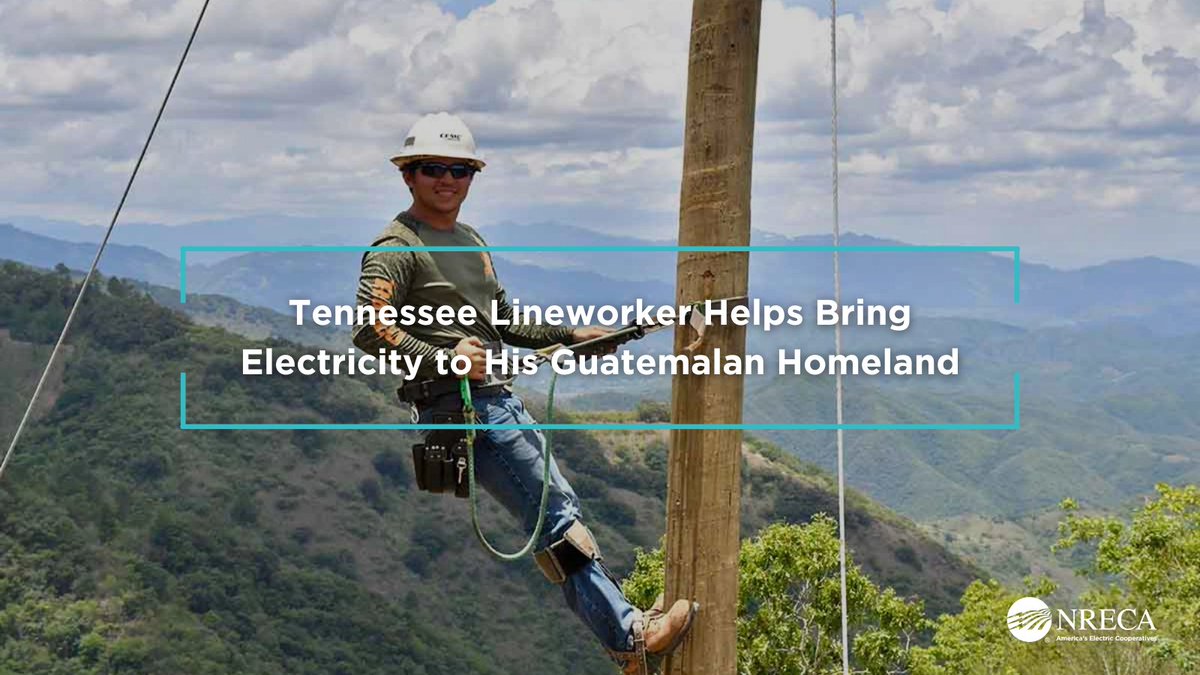 NRECANews's tweet image. Earlier this month, lineworkers from Tennessee co-ops traveled to Guatemala to bring power to remote villages. For @CumberlandEMC&apos;s Micah Hagan, the trip was especially significant as he was returning to this birth country for the first time. Read more ➡️ bit.ly/4lOJuzC