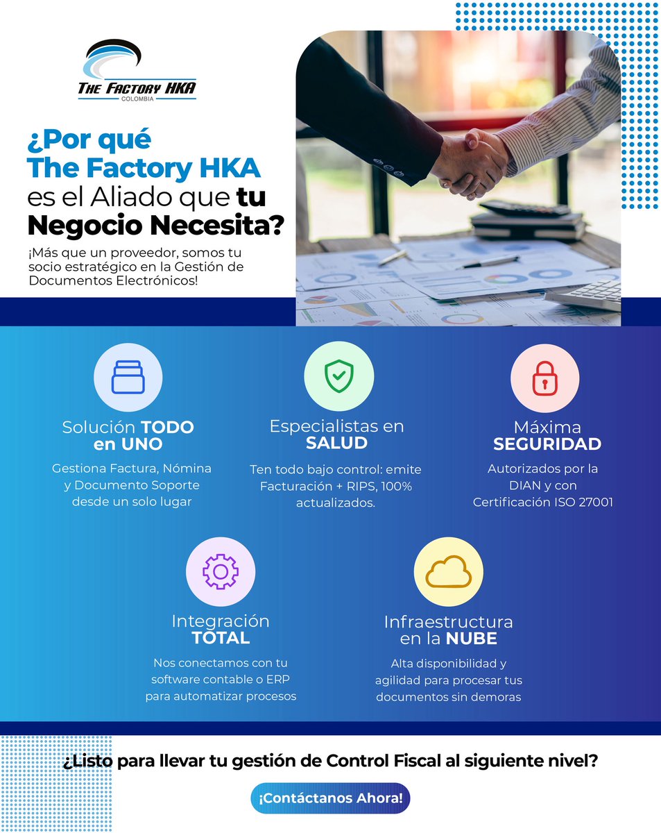 thefactoryhkaco's tweet image. Somos el aliado estratégico que tu negocio necesita🎯 

#FacturacionElectronica #NominaElectronica #Integraciones #RecepcionElectronica #FacturacionEnSalud #RIPS