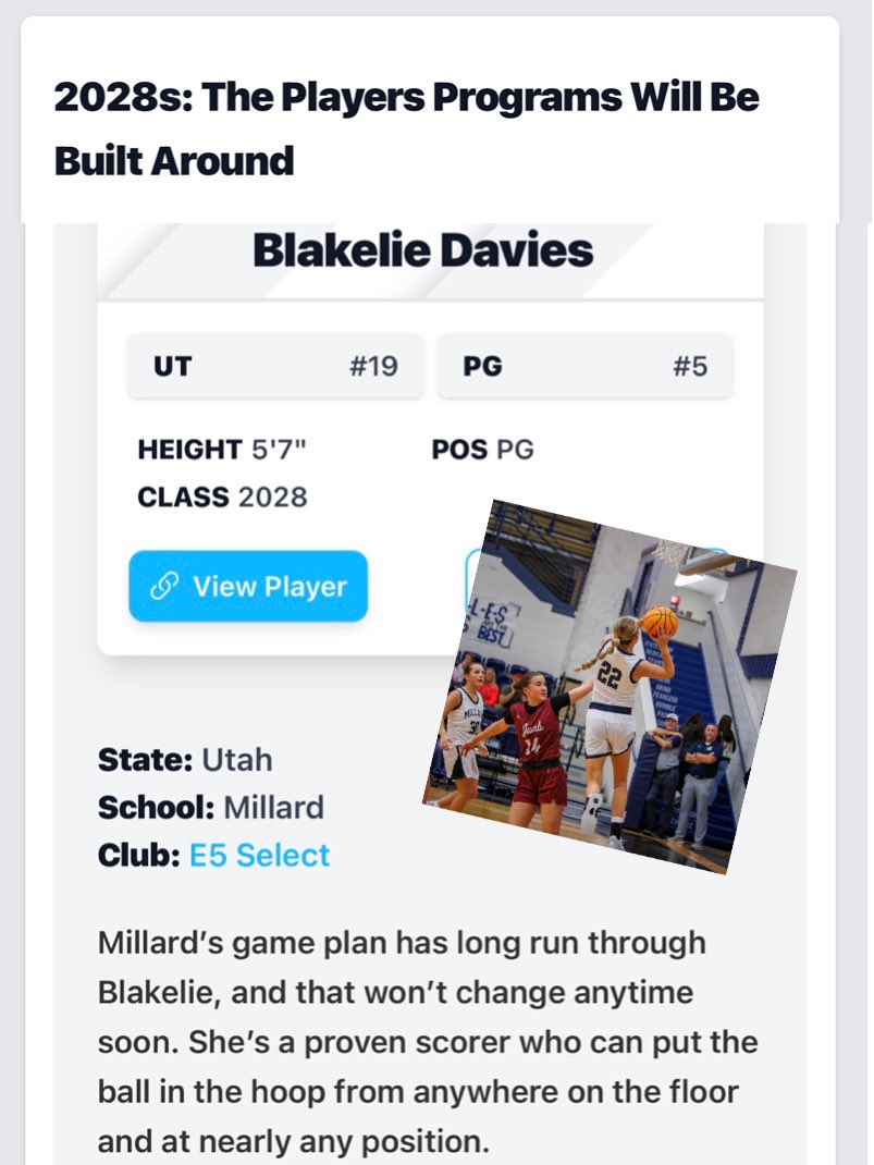 Blakelie Davies (@blakelied_bball) on Twitter photo Thanks <a href="/PGHUtah/">Prep Girls Hoops Utah</a> for the shoutout! Bring on November!! 🔥🔥🔥
#classof28
#ballerlife
#basketball4life Thanks <a href="/PGHUtah/">Prep Girls Hoops Utah</a> for the shoutout! Bring on November!! 🔥🔥🔥
#classof28
#ballerlife
#basketball4life