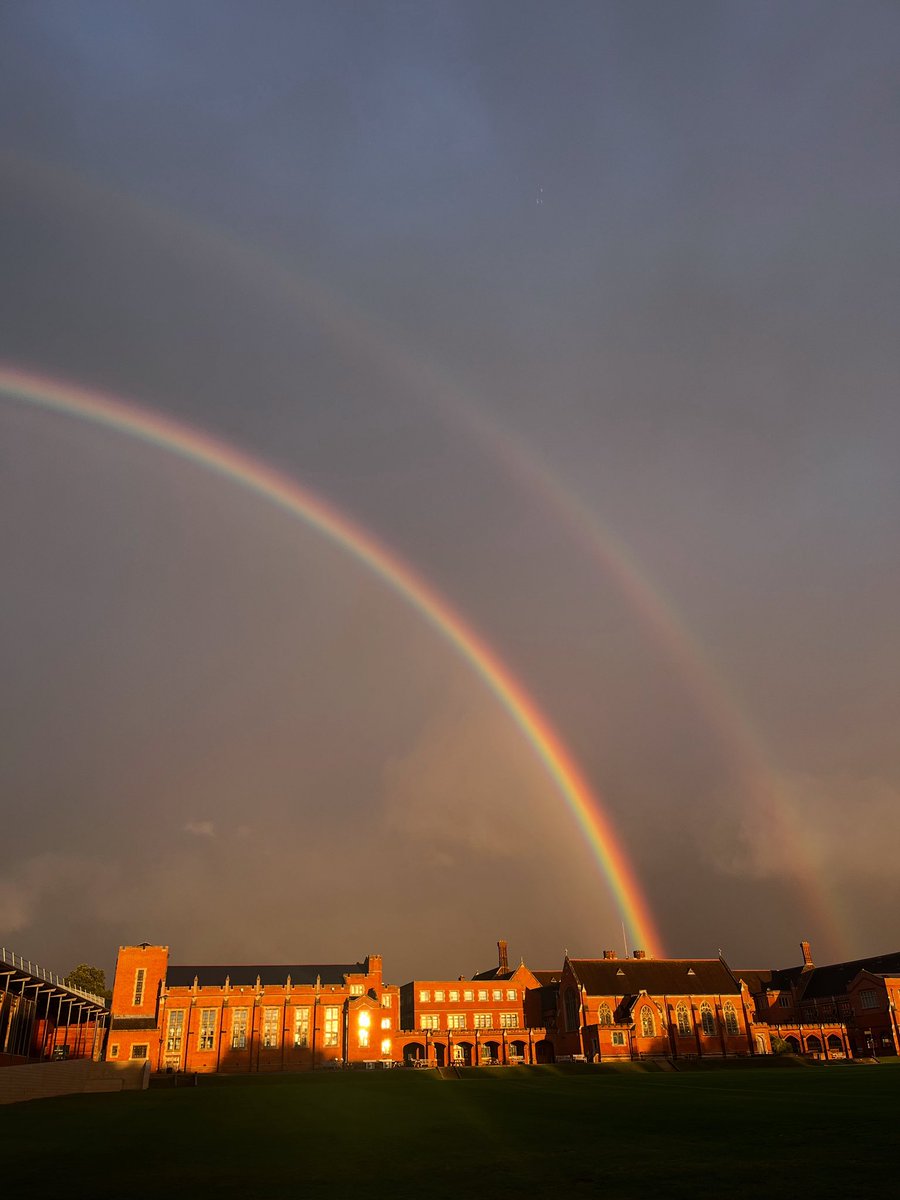 The most amazing rainbow tonight, just before choir practice <a href="/BancroftsSchool/">Bancroft's School</a>