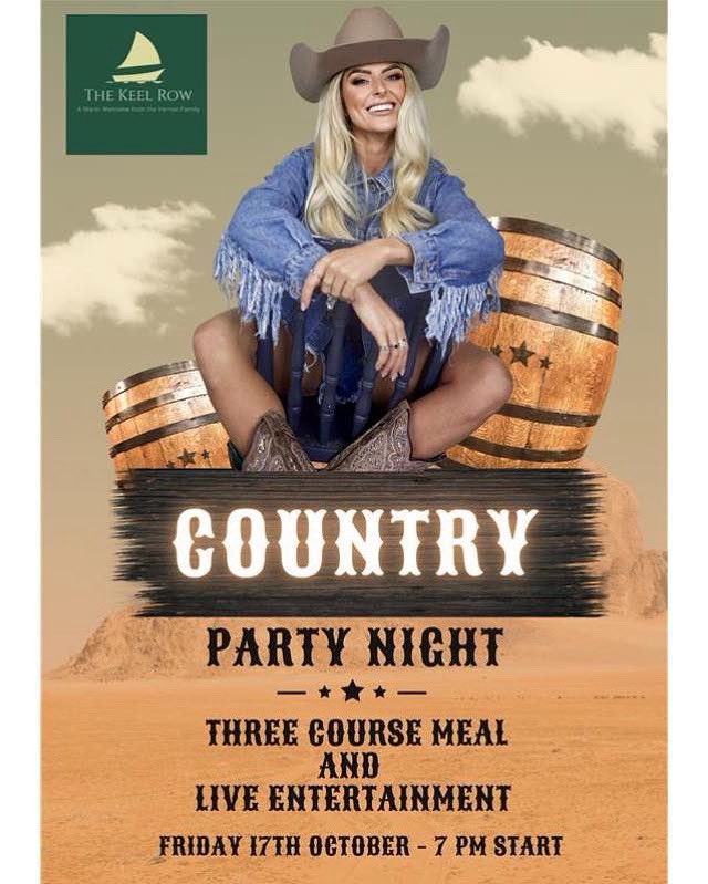 We are back with another party night and this time, it’s Country Night! 🤠🎶

Join us on Friday 17th October for a night of country fun with the fantastic Ellie Caile performing live

🎤 Live music
🍽️ 3-course meal
💃 A good excuse to dust off those cowboy boots