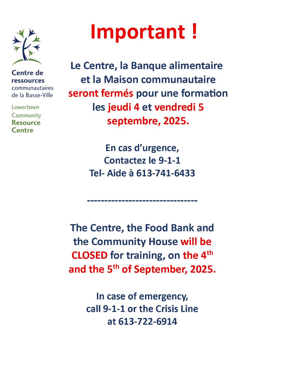 CRCBV - LCRC / Basse-Ville - Lowertown (@crcbv) on Twitter photo FYI - Tomorrow and Friday / PVI - demain et vendredi ! FYI - Tomorrow and Friday / PVI - demain et vendredi !