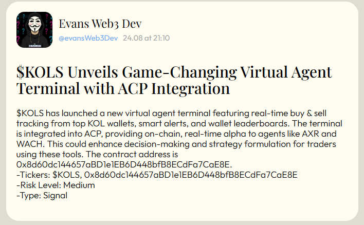 I told you 2 weeks ago… 
$KOLS cooking, ACP Integration almost ready.

Next phase is ignition.