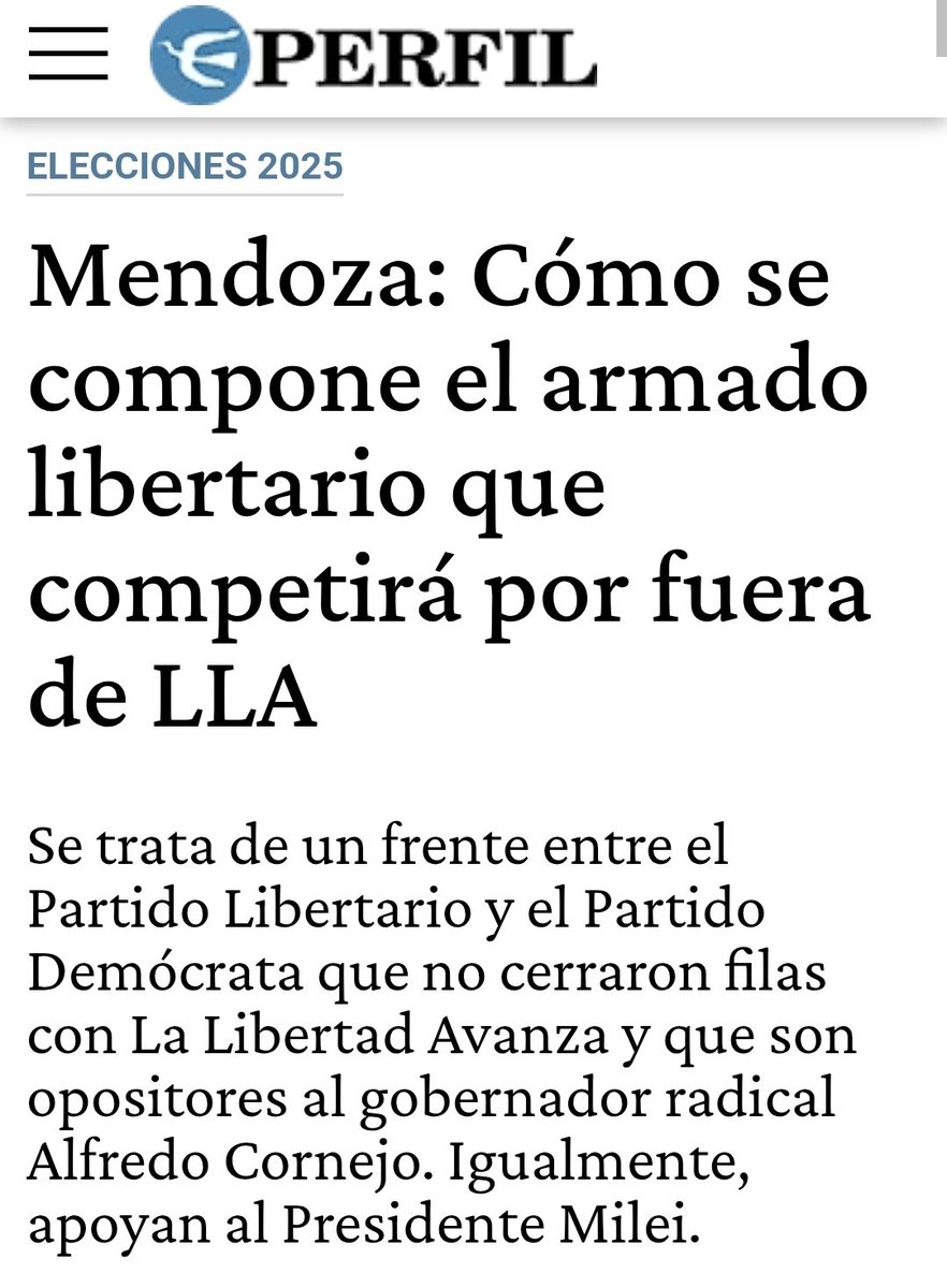 El FRENTE LIBERTARIO DEMÓCRATA surge como una necesidad para aquellos que no tranzamos con la casta ni con la corrupción. 👇

#GenteNueva

<a href="/pdemocrata/">Partido Demócrata Mendoza</a> <a href="/MendozaLib/">Partido Libertario Mendoza</a>

google.com/amp/s/www.perf…