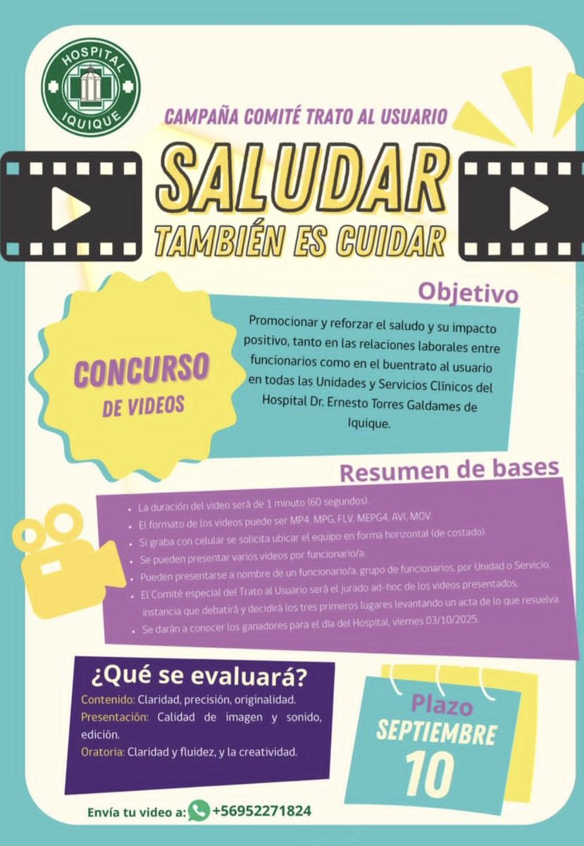#BPSO @hospitaliquique creemos que un simple saludo puede transformar el día.
Un “buenos días”, una sonrisa o un gesto amable hacen la diferencia en la atención,nos acercan más a nuestros pacientes y compañeros.
Saludar es cuidarnos
<a href="/DorisGrinspun/">Dr. Doris Grinspun 🇨🇦 RN, PhD, FAAN, O.ONT</a> 
<a href="/rpintornao/">@RaulPintoRNAO</a>
 @tiarepavez