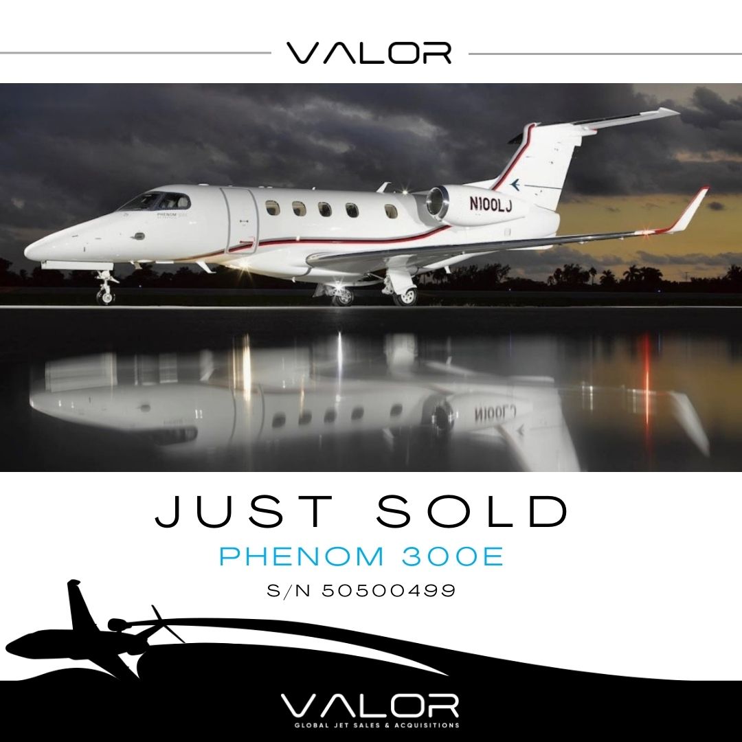 ValorJets's tweet image. Just Sold! 🛫 Phenom 300E, Serial No. 50500499. Thinking about selling your aircraft or exploring the latest market trends? Let’s connect! ✈️ 

#ValorJets #listedsold #BusinessJets #AircraftSales #PrivateJets #AviationMarket #JetBroker #AviationExperts #LuxuryJets #JetSales