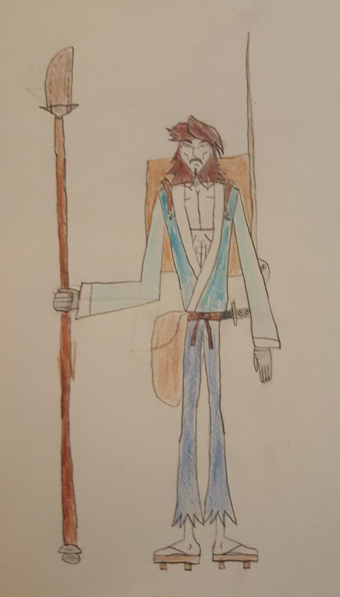 Defective_Sh33p's tweet photo. @basedbinkie Here's a D&amp;D character who I made a few years back. His name is Yoshi, and he's an Aasimar ronin. https://t.co/udZdXLNa4S
