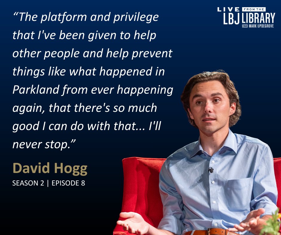 LBJ Foundation (@lbjfoundation) on Twitter photo What drives someone to turn unimaginable loss into a national movement?
Gun violence prevention advocate <a href="/davidhogg111/">David Hogg 🟧</a> talks Parkland, <a href="/AMarch4OurLives/">March For Our Lives</a>, and the fight for sensible reform.
Stream it today on <a href="/PBS/">PBS</a>: pbs.org/video/david-ho… What drives someone to turn unimaginable loss into a national movement?
Gun violence prevention advocate <a href="/davidhogg111/">David Hogg 🟧</a> talks Parkland, <a href="/AMarch4OurLives/">March For Our Lives</a>, and the fight for sensible reform.
Stream it today on <a href="/PBS/">PBS</a>: pbs.org/video/david-ho…