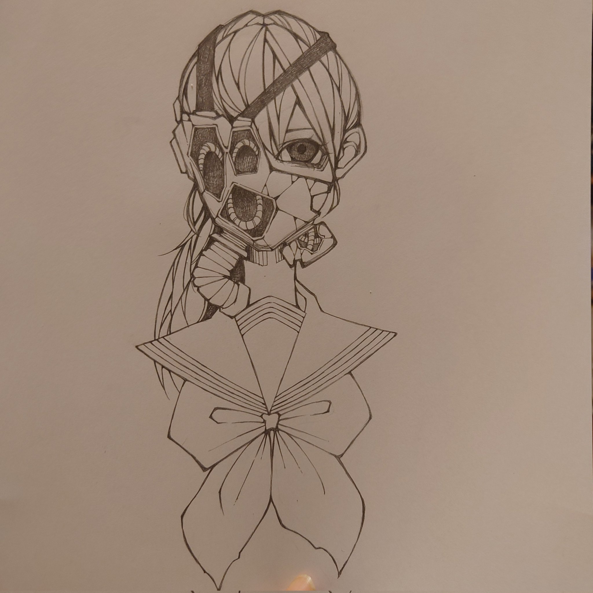 『なっちいページ』手描きイラスト 鬼滅の刃】ページいっぱいに描いてみた。【アナログ】／Demon