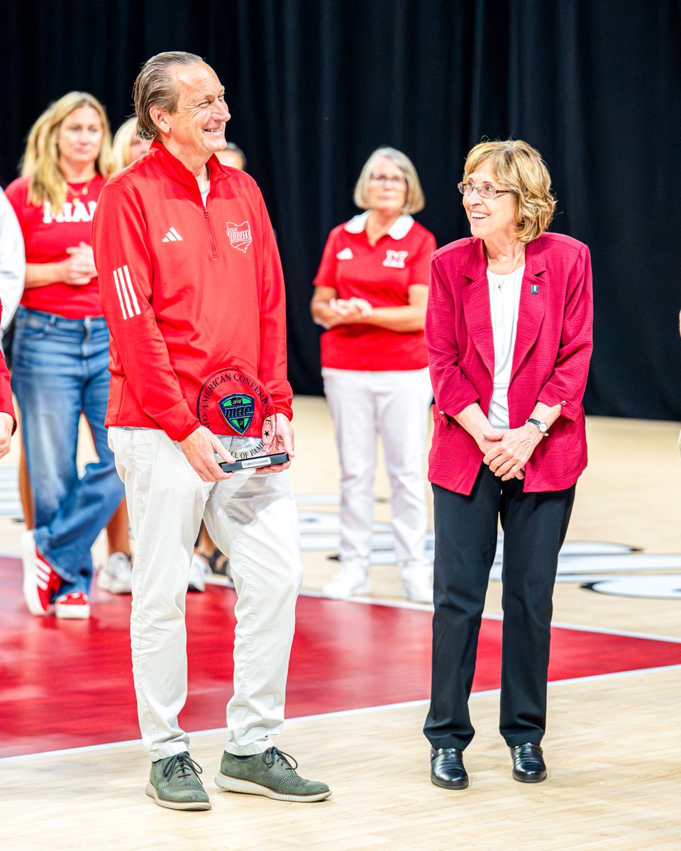 MiamiRedHawks's tweet photo. The newest member of the @MACSports Hall of Fame, Coach Carolyn Condit🏆

#RiseUpRedHawks https://t.co/fpX6mA7MRA