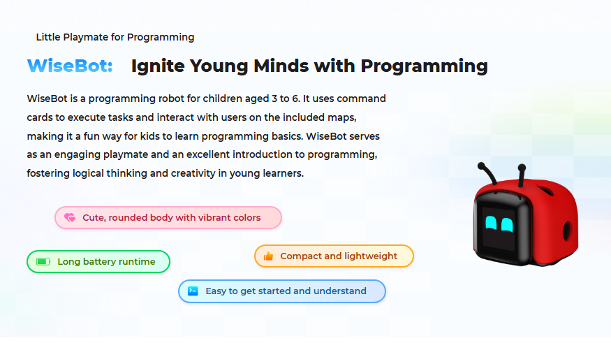 zmrobot's tweet image. ZMROBO-WiseBot
Kids Aged 3 to 6
Adventure Maps Integrate with STEAM Contents,great beginning of Stem.
Link: zmrobo.net/products/130
More STEM education for children, text ZMROBO!
#ZMROBO #STEAM #Coding #children #Education