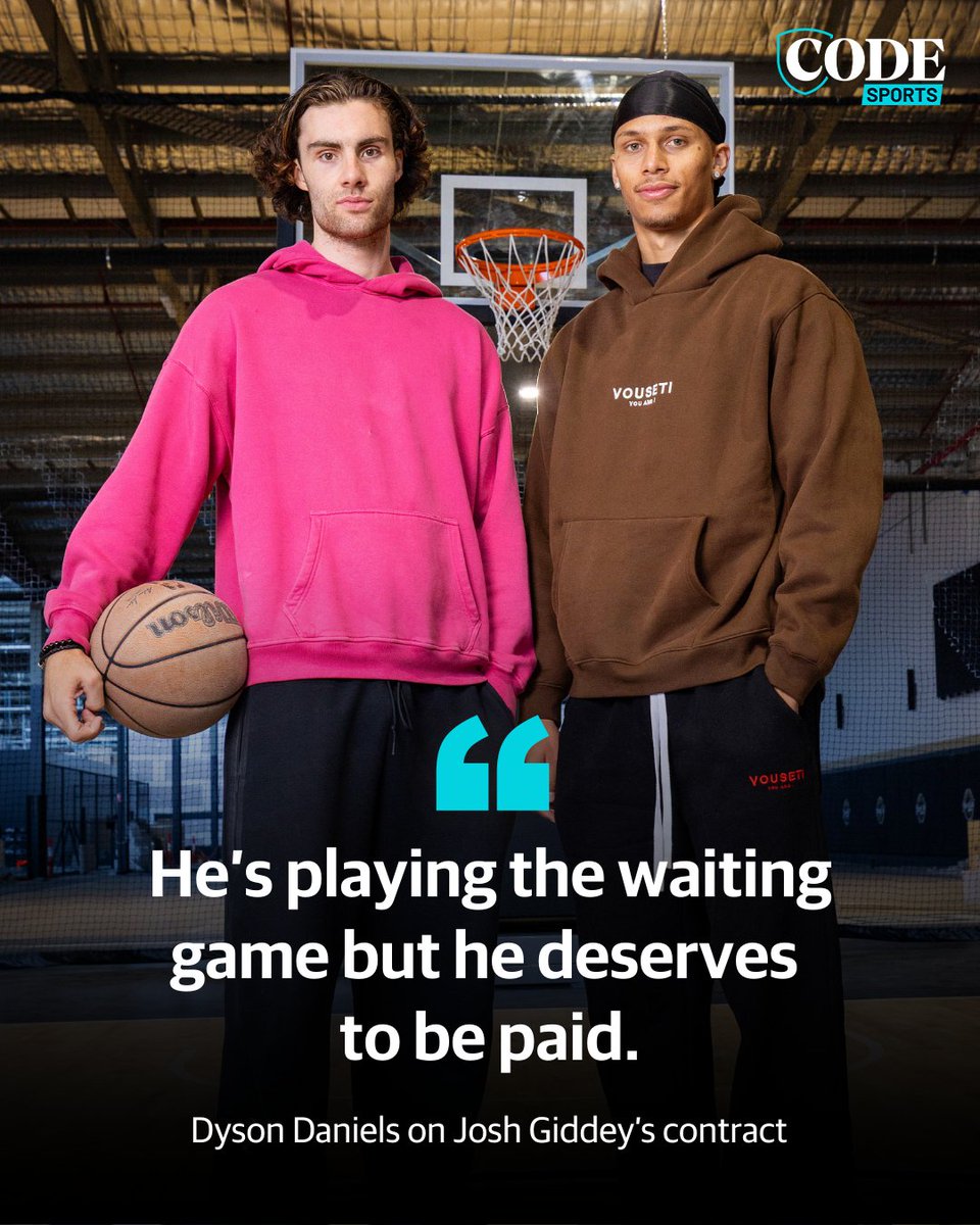 Both of Australia’s biggest NBA stars Josh Giddey and Dyson Daniels remain in contract limbo, but the Great Barrier Thief has weighed in on his mate’s standoff with the Chicago Bulls.  <a href="/jessrobinson_96/">Jessica Robinson</a>
MORE: bit.ly/41Way9p <a href="/codebballau/">CODE Basketball</a>