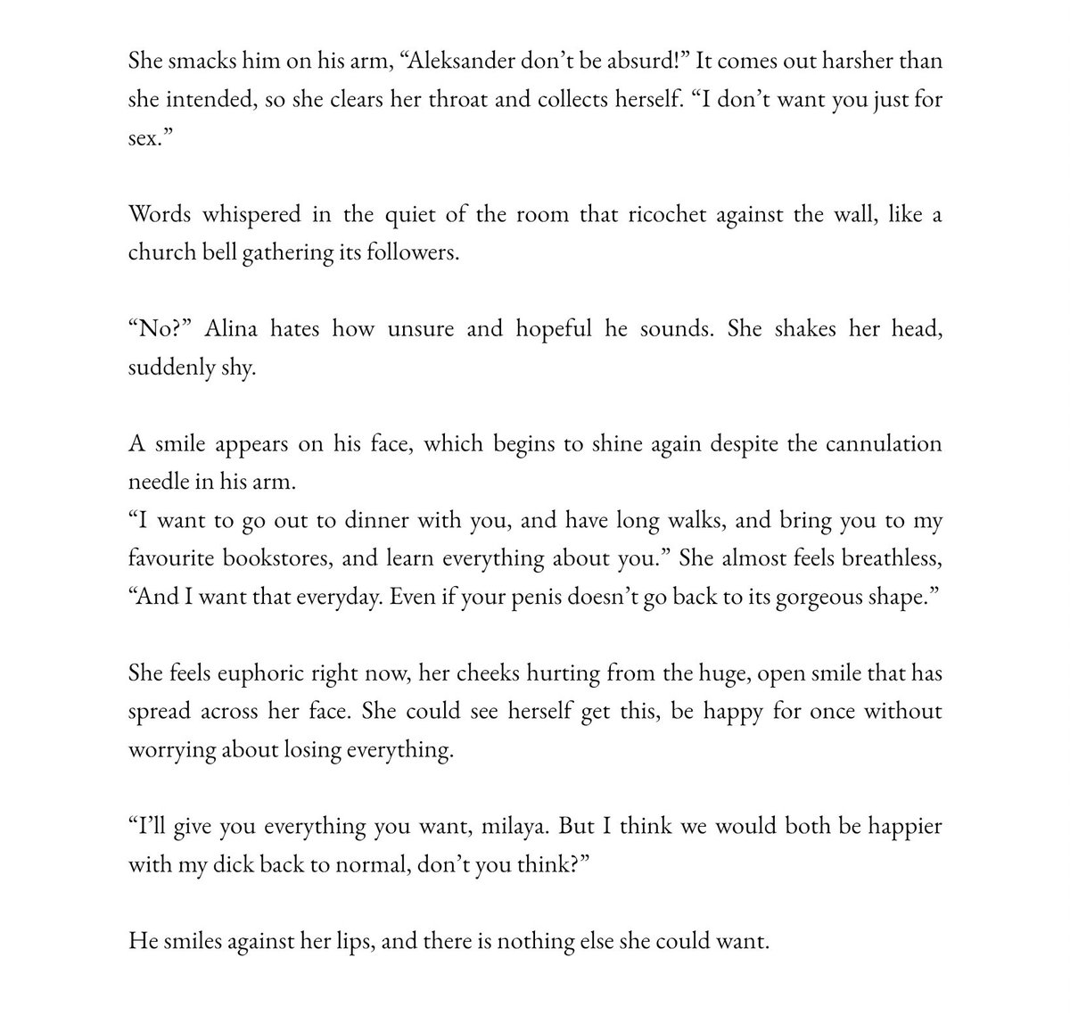 Alina pulls a Lexie Grey and ‘break’ Aleksander’s penis. 

4/4

#Darklina2025 🌗