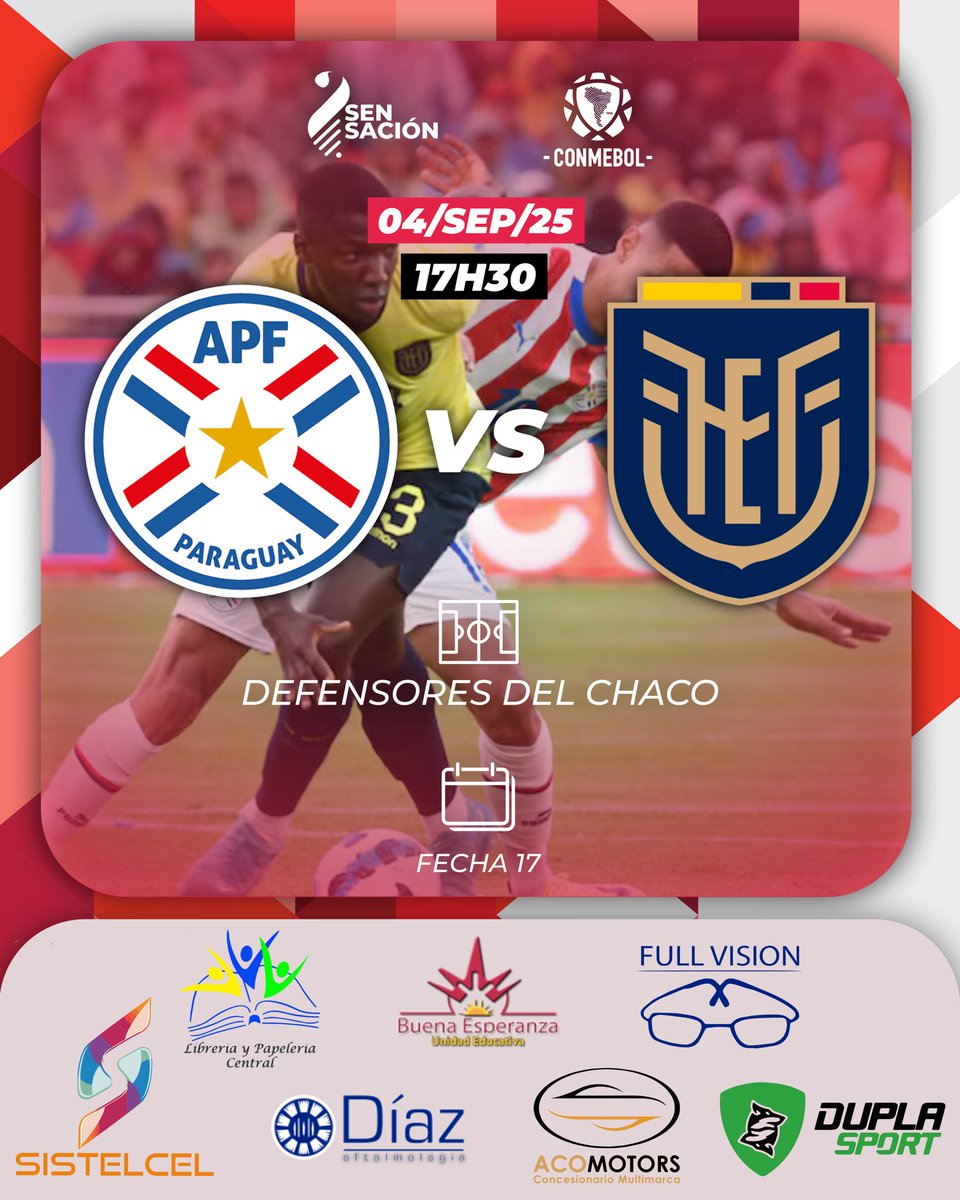 #LaTri ⚽️🇪🇨 quiere sumar por primera vez en territorio guaraní 🇵🇾 y tú lo vivirás en Radio Sensación 🎙️📻

#Paraguay 🇵🇾 🆚 🇪🇨 #Ecuador 

📻106.5FM en Cuenca, Azogues y Biblián
📹FBLive: facebook.com/CintyaSarmient…
🌏radiosensacion.com.ec