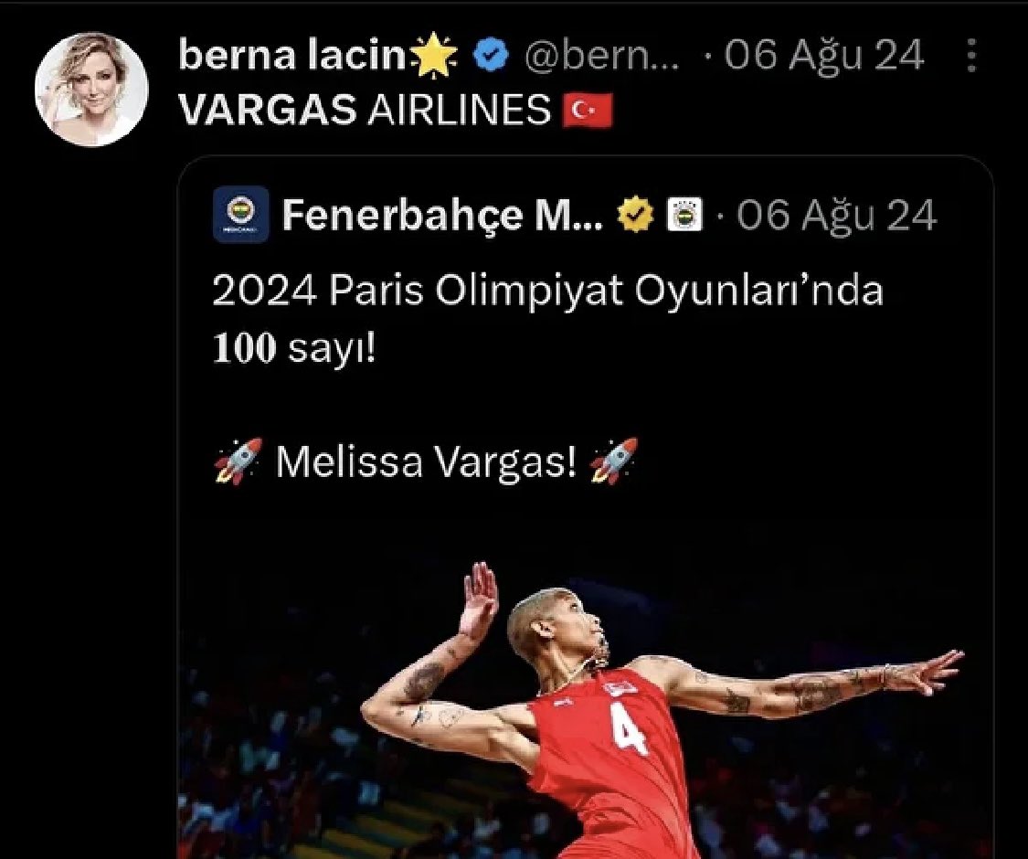 İYİ AİLE ÇOCUĞU…
BERNA LAÇİN…

BAYAN MİLLİ TAKIMI OLUNCA ALKIŞ…
ERKEK MİLLİ TAKIMI OLUNCA YERLİ DEĞİL…

SENİN MİLLÎ OLMADIĞIN KESİN BERNA?

KATILIYOR MUSUNUZ 
TWEET ALEMİ?