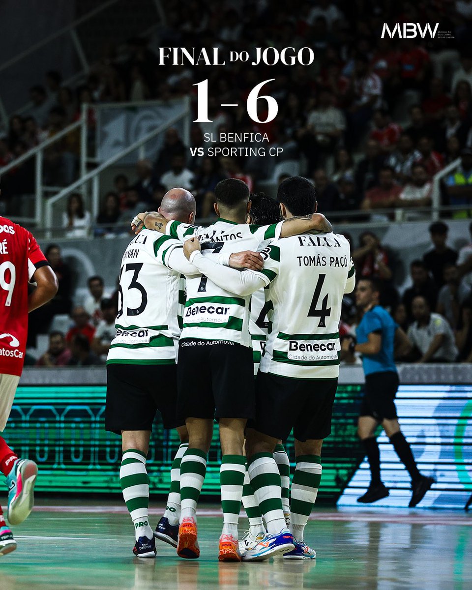 SCPModalidades's tweet image. #FutsalSCP | ⏹️ A SUPERTAÇA É 𝙑𝙀𝙍𝘿𝙀 𝙀 𝘽𝙍𝘼𝙉𝘾𝘼 🏆

⚽ Tomás Paçó (2), Alex Merlim, Diogo Santos, Taynan e Bernardo Paçó
🔴 1-6 🟢 // #SLBSCP