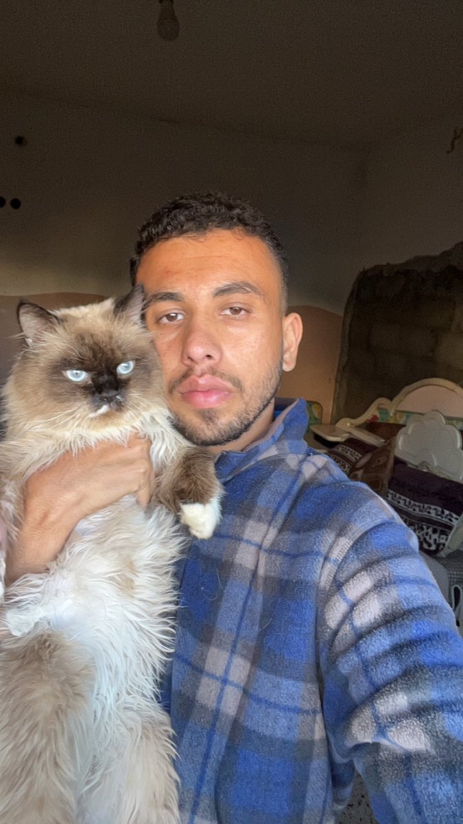 Owen, thank you for coming to Palestine and seeing a part of our lives, even if through a small cat ❤️. But you need to know that while you were smiling with that cat, I lost my only soul — my cat Leo — who died of hunger here in Gaza. Hunger took him from me before the bombs