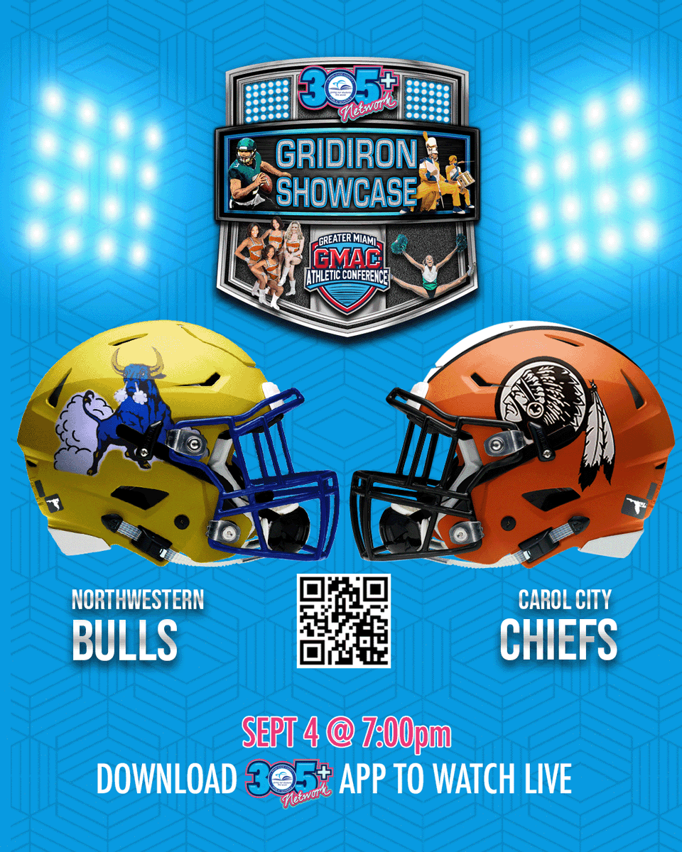 305plusnetwork's tweet photo. π₯ Gridiron Showcase Alert! π Miami Northwestern (State Champs) face Carol City
π Traz Powell Stadium
ποΈ Thu, Sept 4 β’ 7:00 PM
Be there β or watch LIVE on the 305+ Network App.
https://t.co/WyRBp4QUoO
@CarolcityF @MNW_Bulls1955
#GridironShowcase #305PlusNetwork https://t.co/pXvlr9hB3d