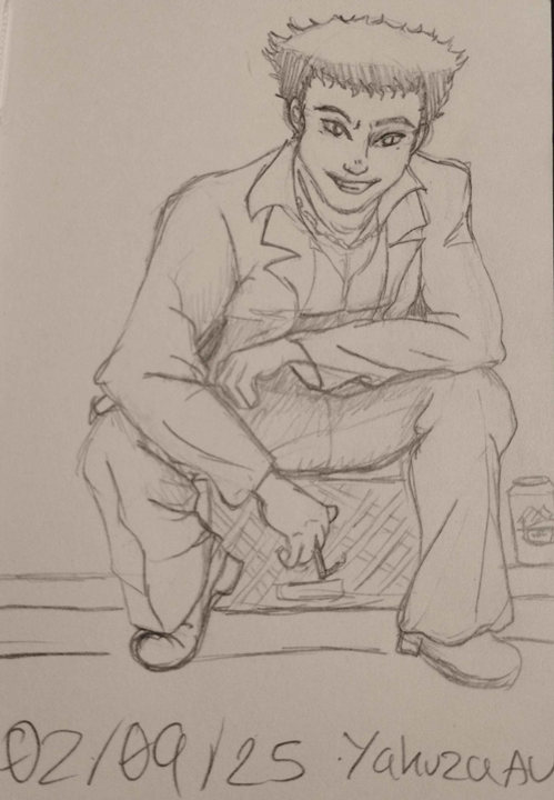 hecksrgone's tweet photo. Yesterday's Bane OTD was yakuza (RGG) AU... last time I drew this Bane I had him ripping off his shirt to show his tat which is a tengu btw! Anyway I drew bane in clothes please clap https://t.co/h8tsXjRNMz