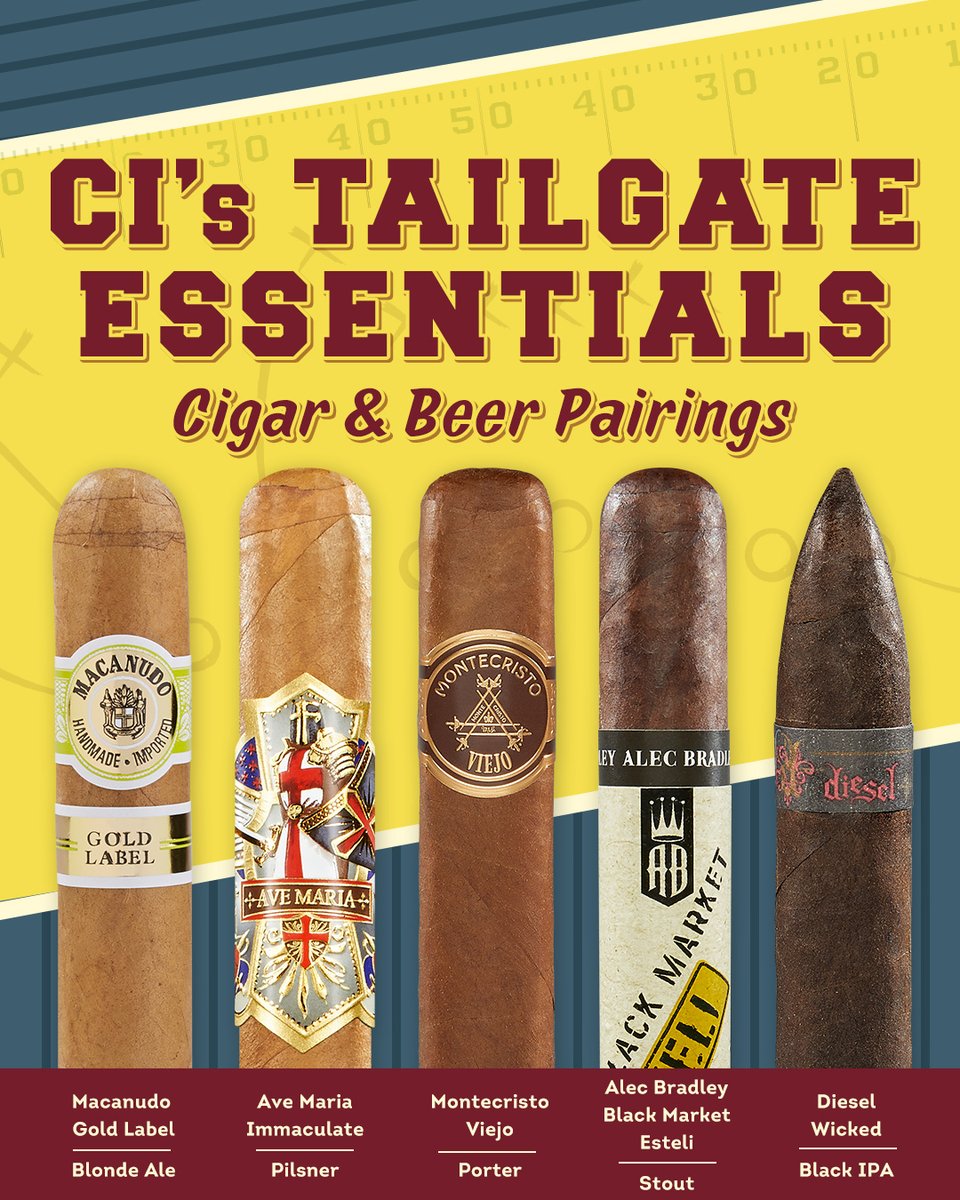 Gear up for the first Thursday Night Football of the season with CI’s Tailgate Cigar &amp; Beer Pairings! 🔥🏈 Stadium parking lot or living room couch, these duos deliver big flavors and big plays. Which pairing are you lighting and sipping first? 💨
bit.ly/4phZOMy